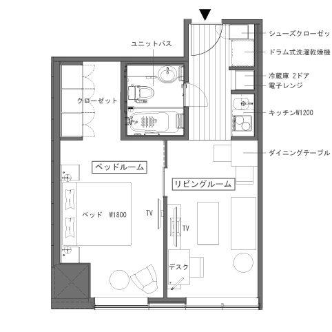【1ベッドルーム　ダブル】
