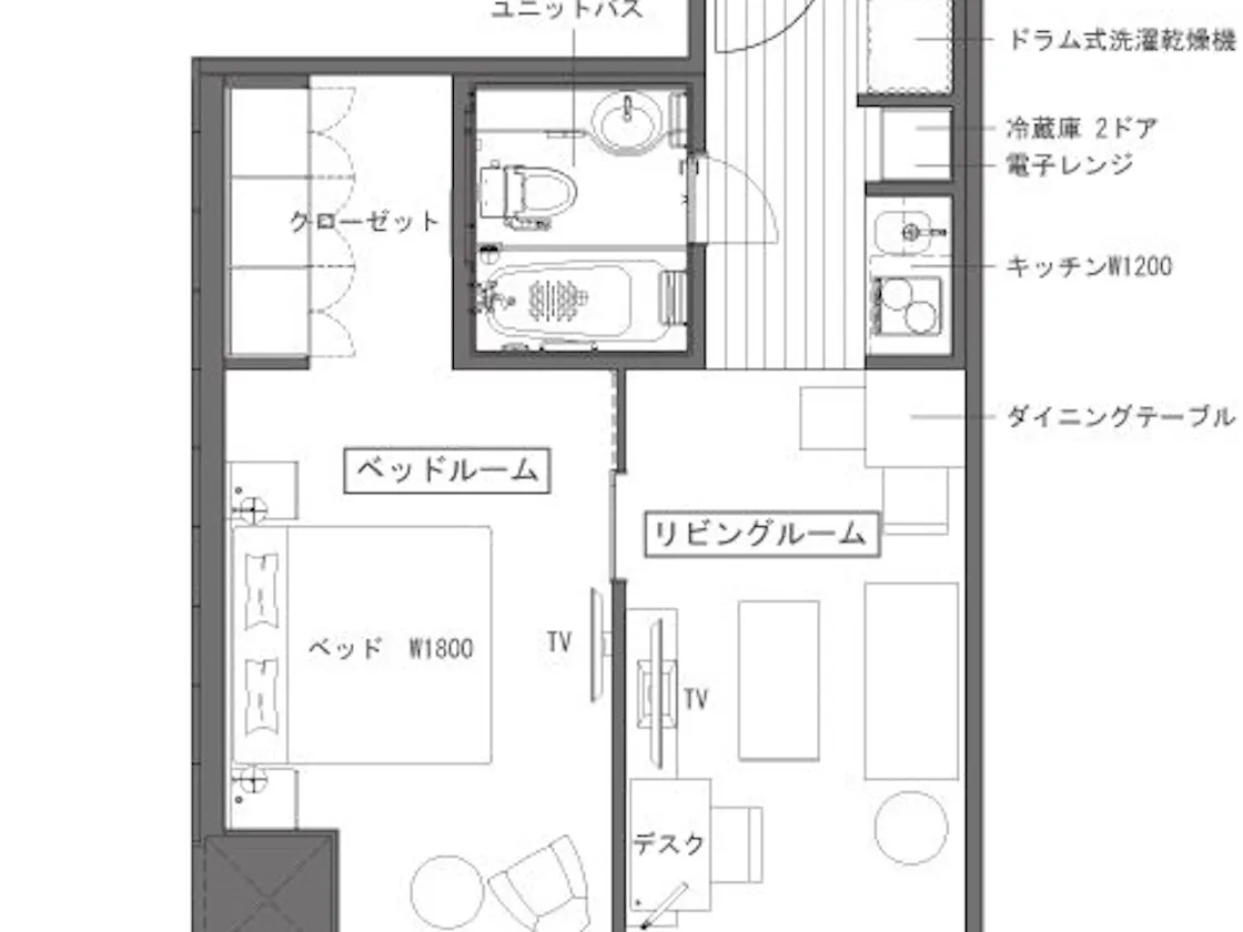 【1ベッドルーム ダブル】