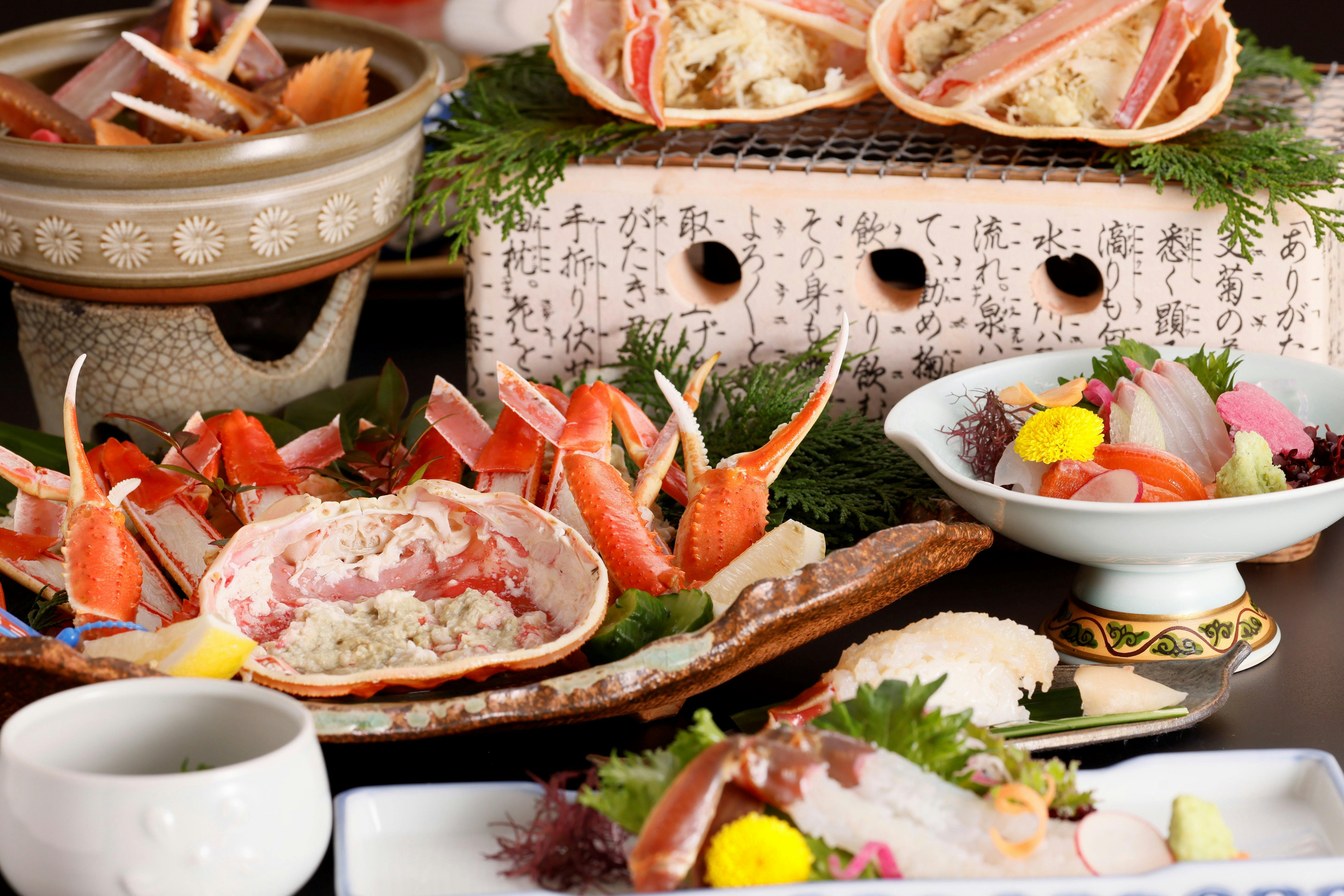 Jamuan kaiseki dengan kepiting segar