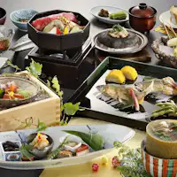 露店風呂付客室"遊心庵"のご夕食一例