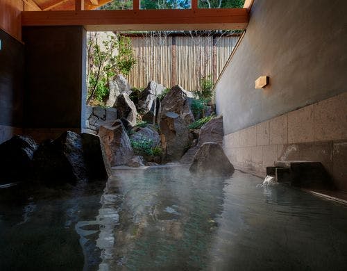 湯気が美しく浮かび上がる影の湯