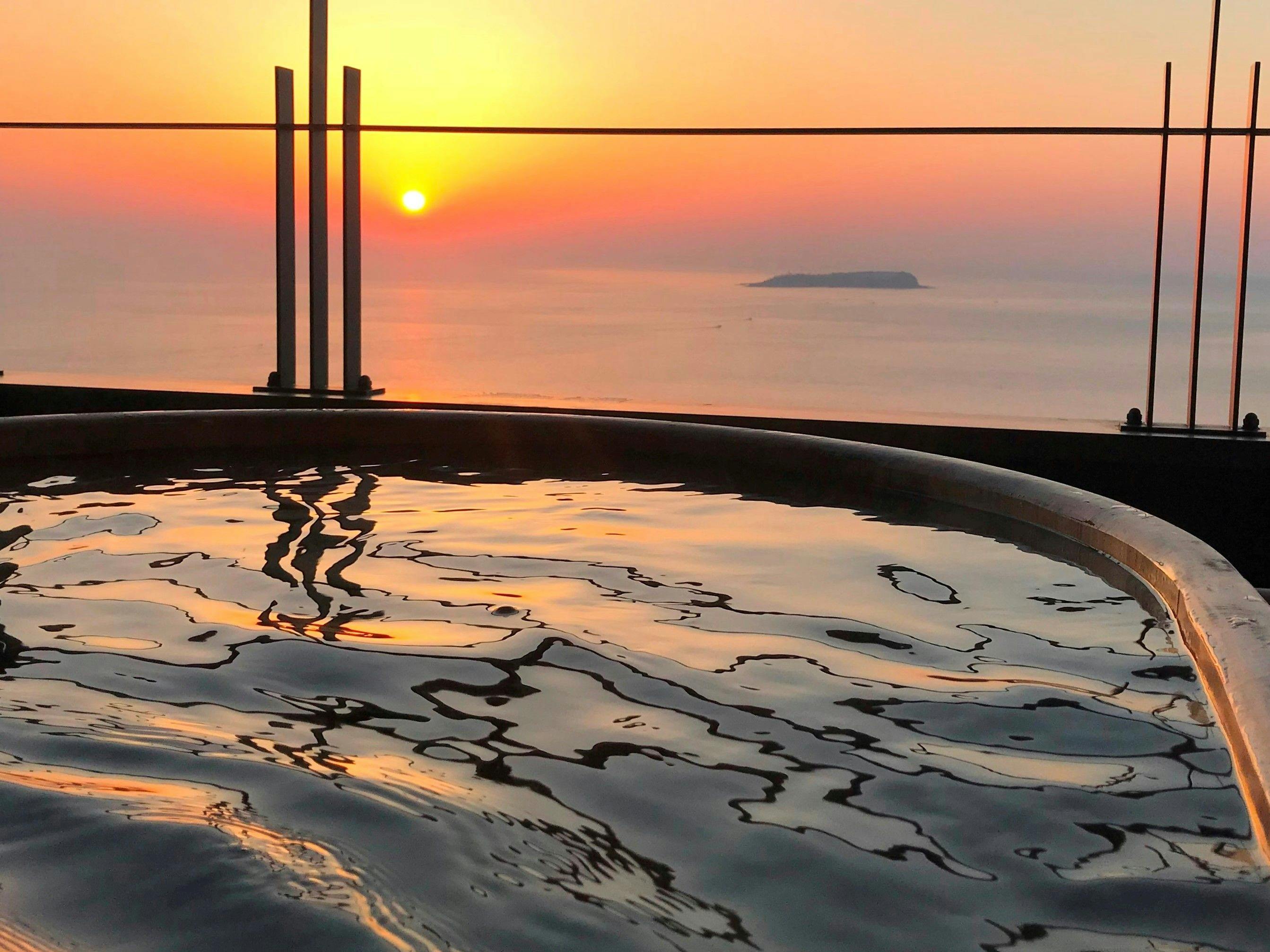 全ての御部屋の露天風呂から日の出が