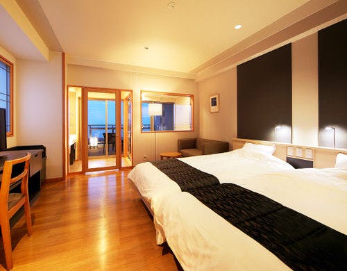 デラックスルームの和室部分。