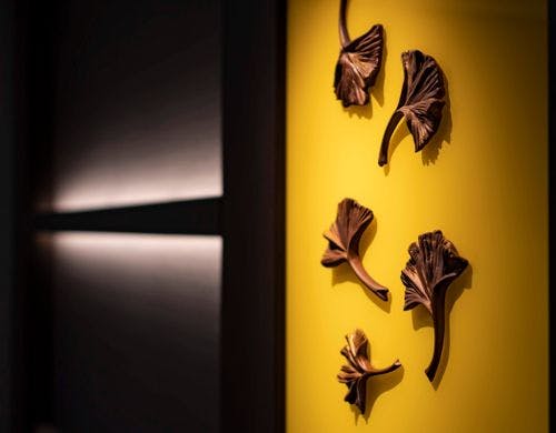 大阪市指定文化財のイチョウ並木がモチーフ