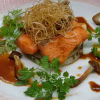 ご夕食一例:甲斐サーモンの焼き物