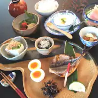 由布院産のお野菜が中心の和朝食をご用意