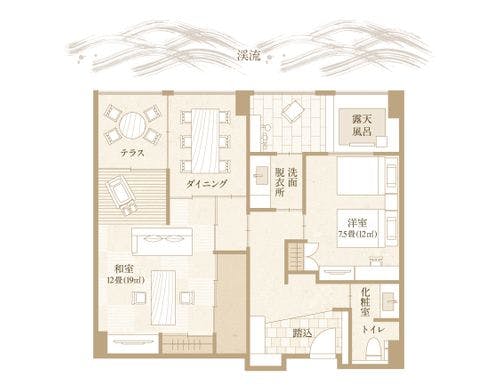 【渓流眺望】部屋食&源泉露天風呂付特別室