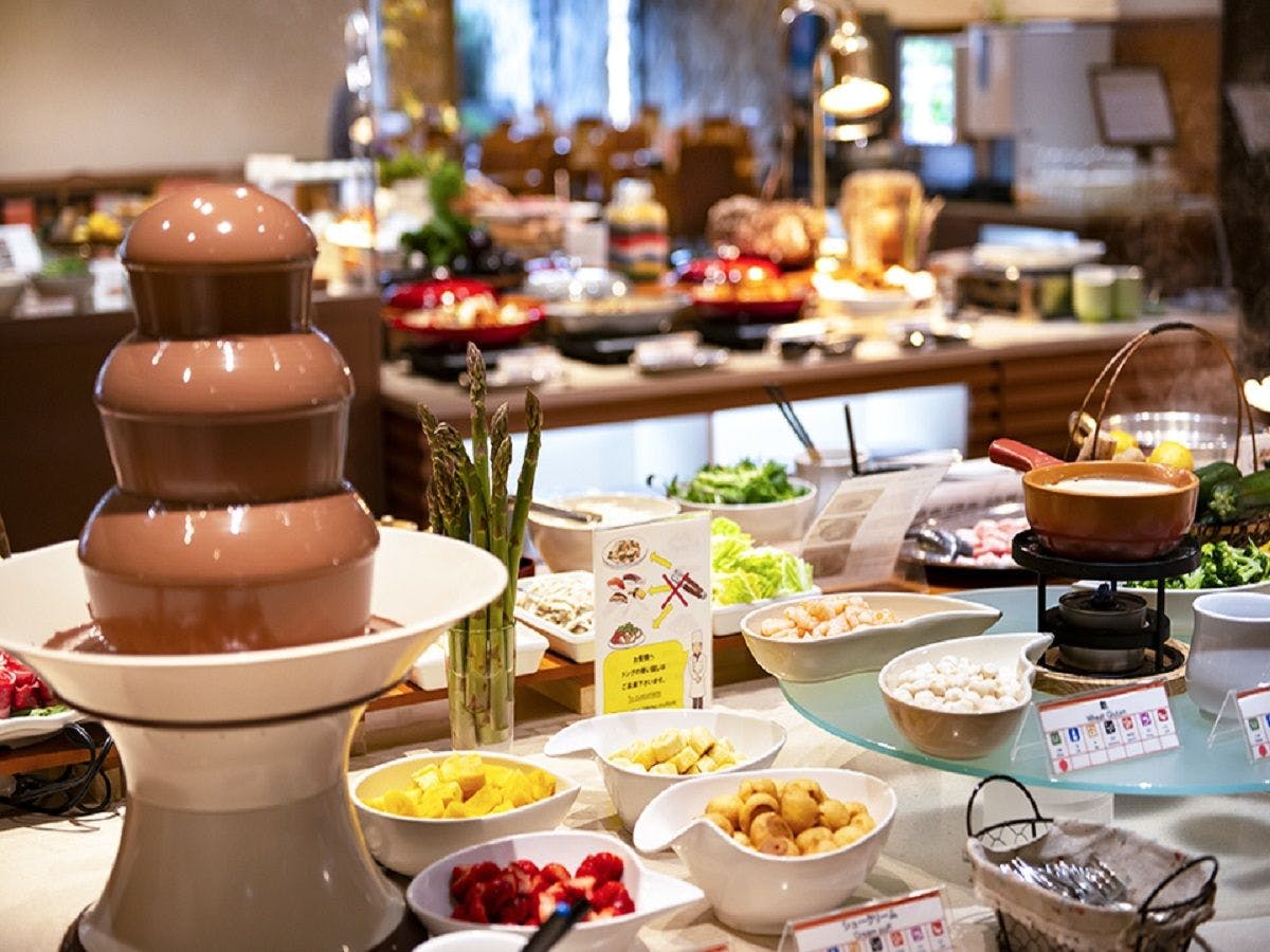 Buffet makan malam ☆ Air mancur cokelat