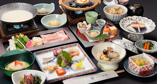【スタンダード:竹会席】迷ったらコレ!旬の富山の絶品食材を堪能~宇奈月随一の絶景をお楽しみ下さい~