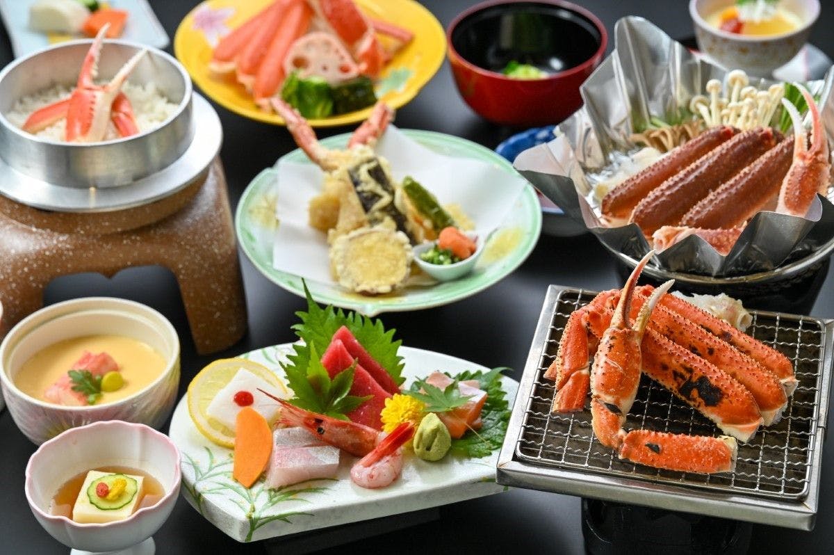 螃蟹鍋・烤螃蟹・附一整隻松葉蟹的螃蟹會席！