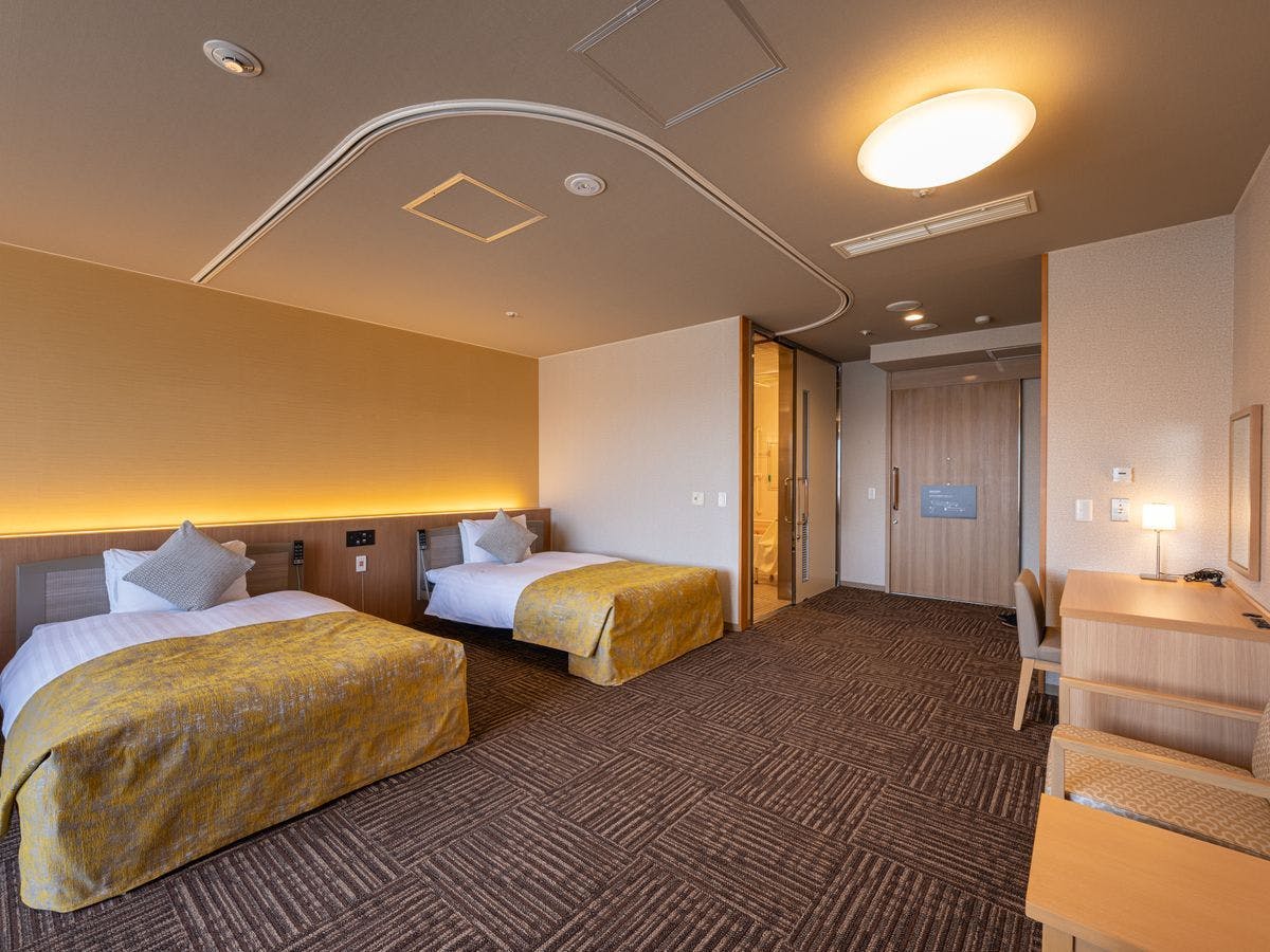 ห้องพักแบบทวินปลอดสิ่งกีดขวาง (พร้อมอ่างอาบน้ำ)