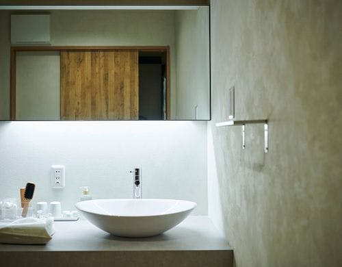 洗面スペースには洗濯機の設置もあります