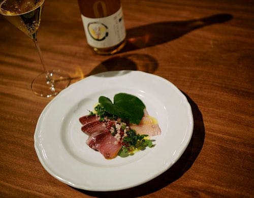 島産寒ブリとカラスミのセビーチェ