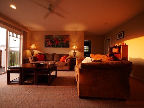 Sunset time at Living room