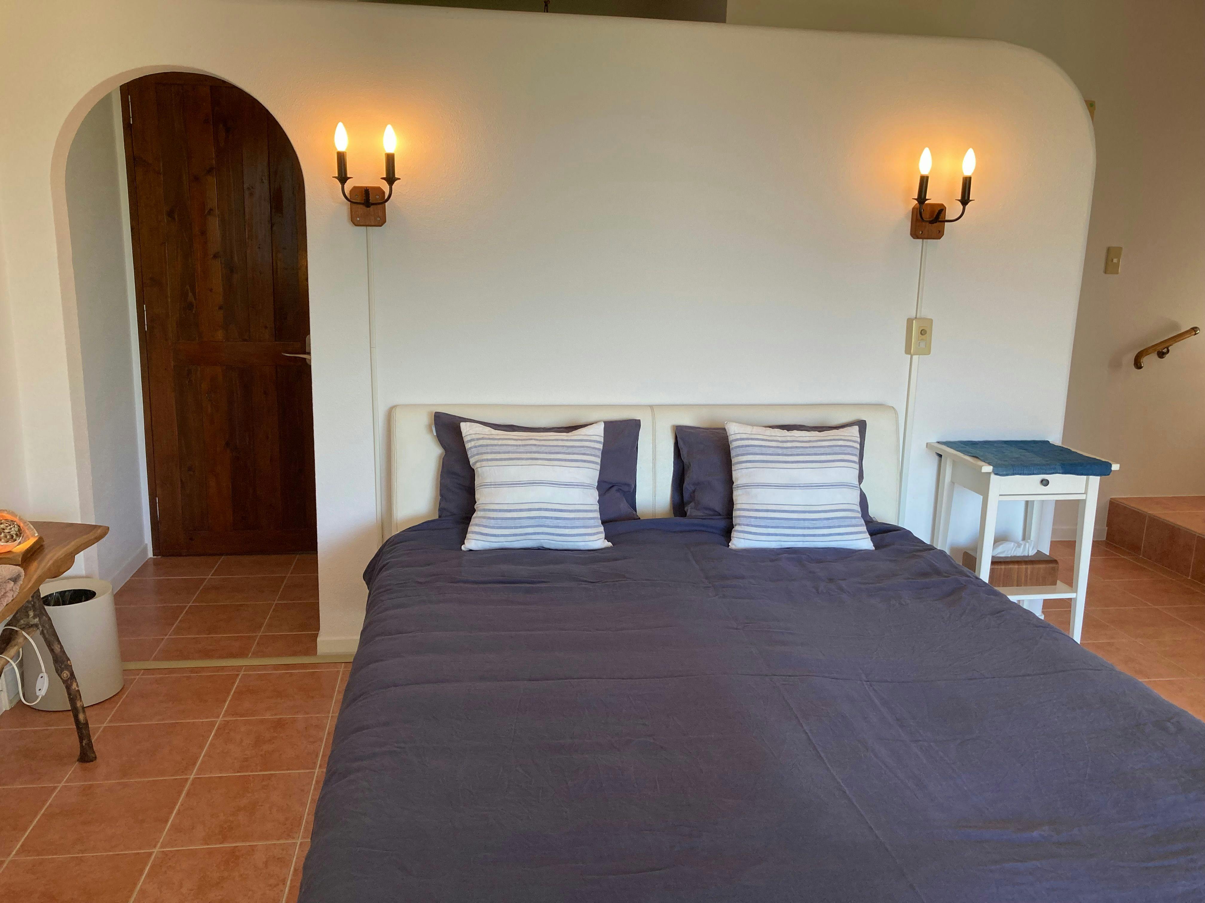 Queen-size double bed on the first floor