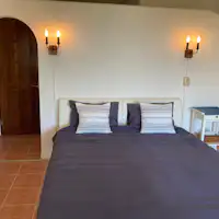 Queen-size double bed on the first floor