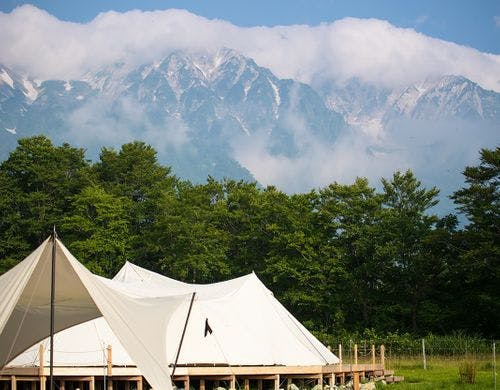 テントルームと北アルプス後立山連峰