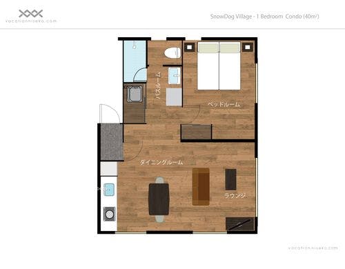 フロアプラン　１ベッドルーム