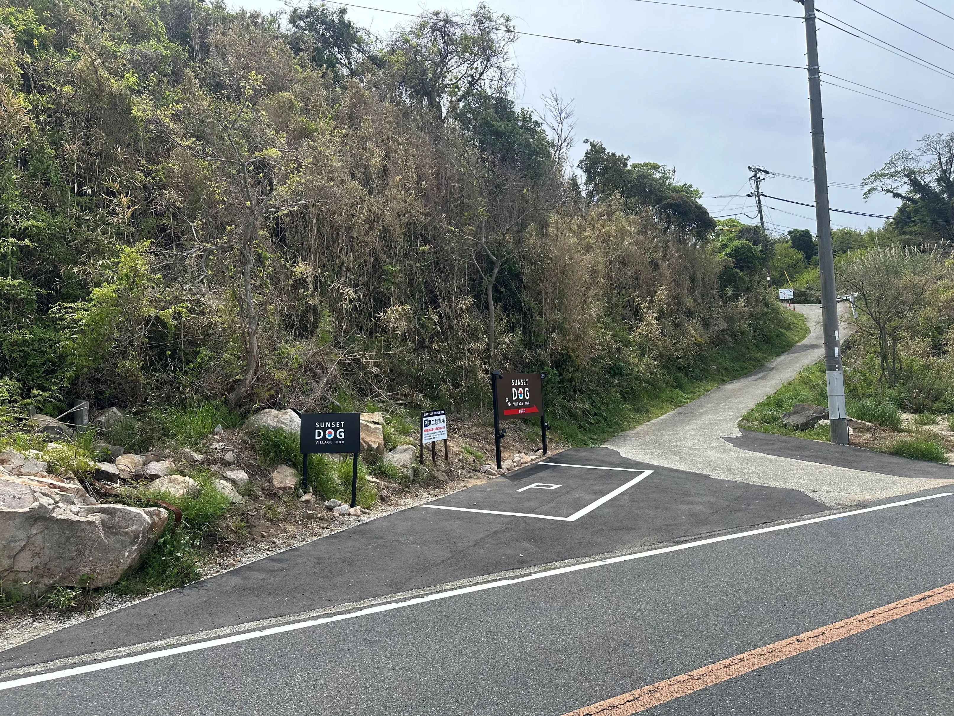 ここを登ってすぐです。