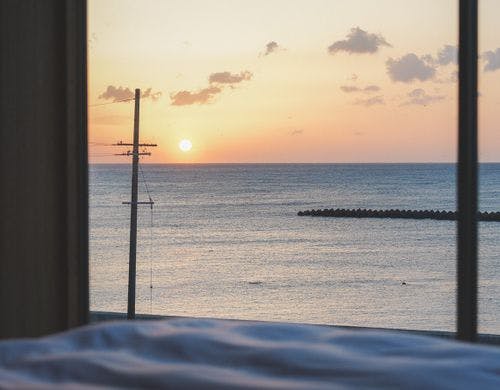 ベッドルームからのオーシャンビュー