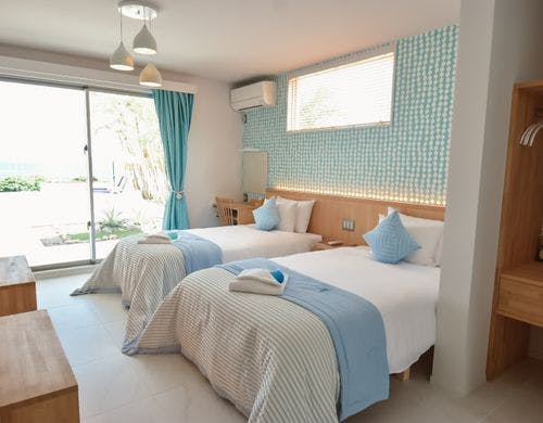 ヴィラ風のツイン寝室