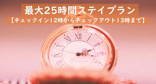 【チェックイン12時からチェックアウト13時まで 最大25時間ステイプラン】