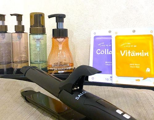 ストレート、カール両用のヘアアイロン