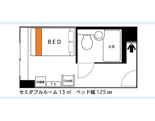 シングルルーム（セミダブルベッド）