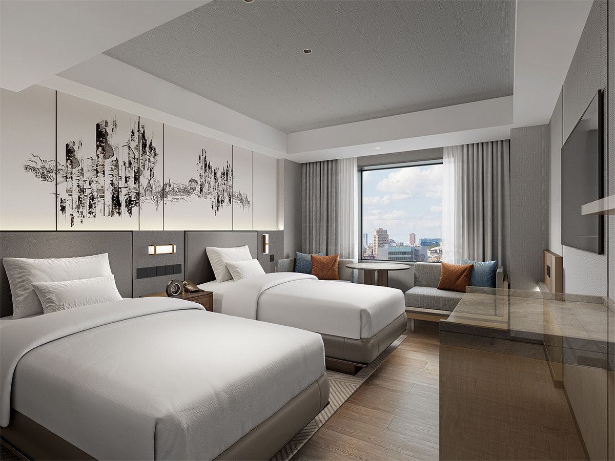 25 m²  
2 tempat tidur 1100 mm × 2030 mm