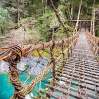 提到祖谷,就不能不提到充满惊险的「葛藤桥」!