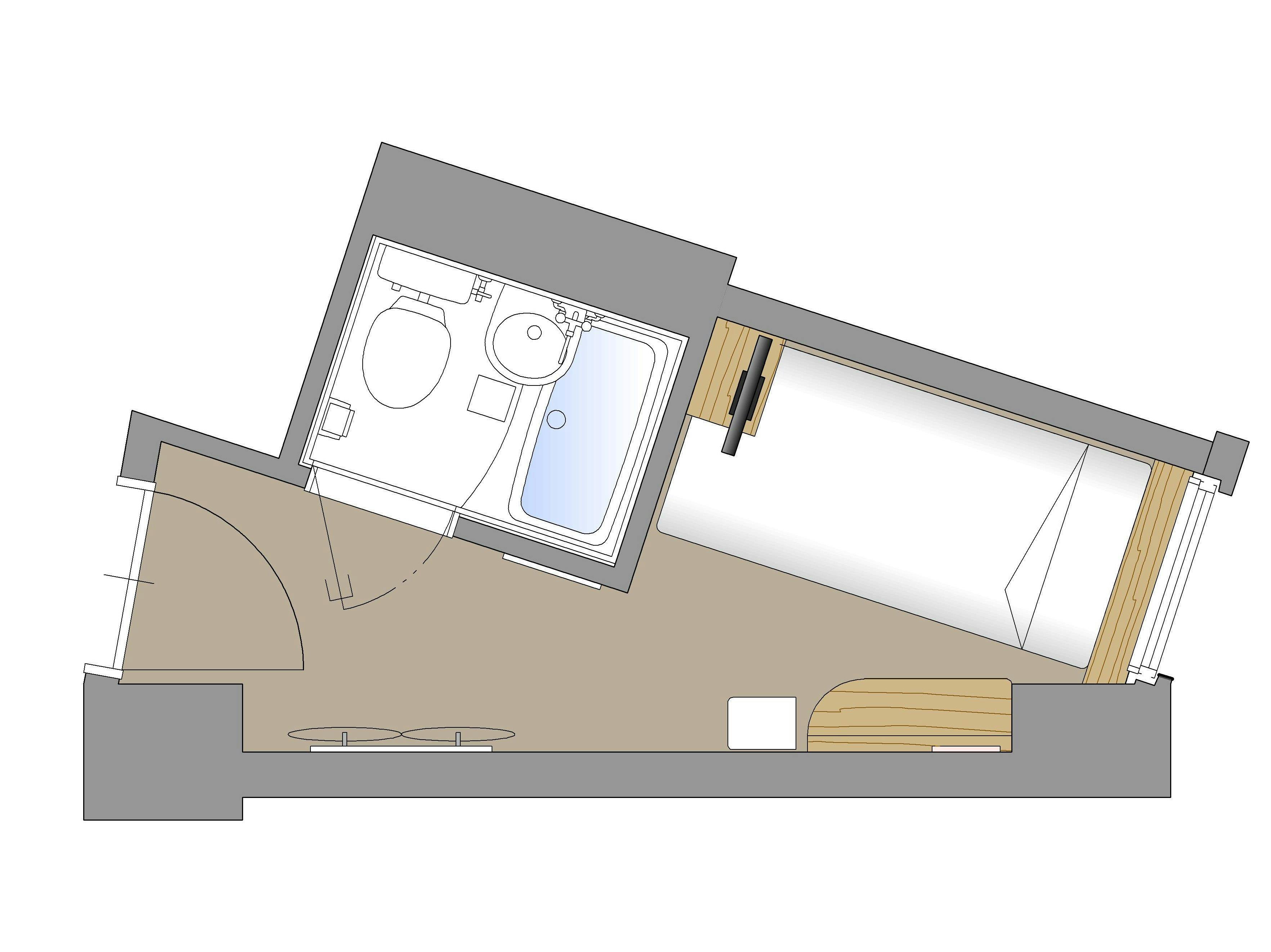 ◆標準單人房A ◆※平面圖