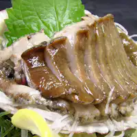 *Hidangan opsional / Sashimi abalone.