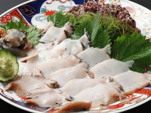 アワビのお刺身(調理例 要予約)