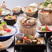 แผนอาหารค่ำแบบไคเซกิที่ผ่อนคลาย ภาพลักษณ์ฤดูหนาว <แสงไฟจากเรือประมง>