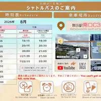 8月シャトルバス時刻表