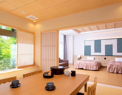 天然温泉内風呂付き和洋室