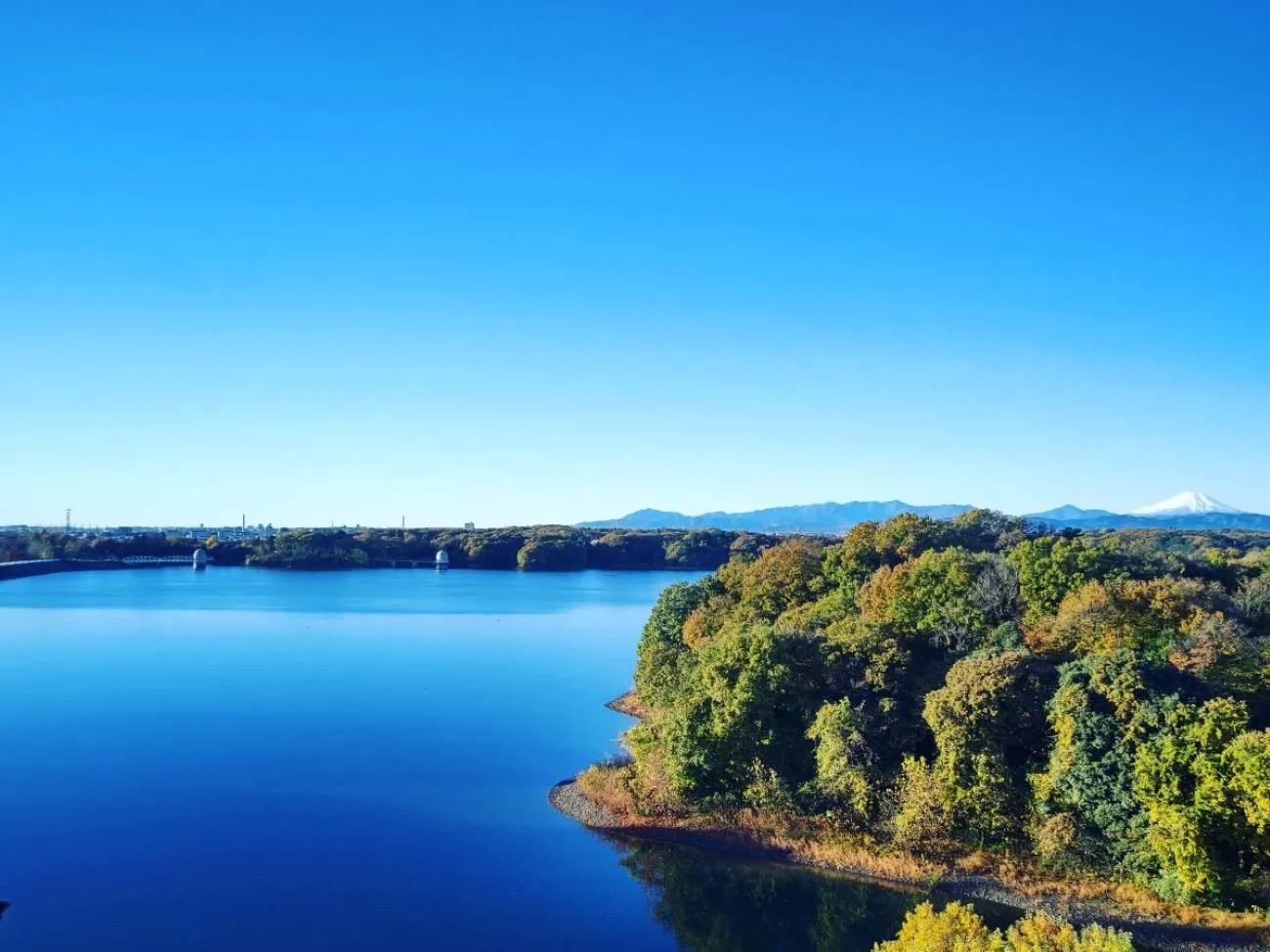 다마호와 후지산의 절경