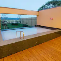 Pemandian terbuka dengan pemandangan indah Dataran Kariwa.