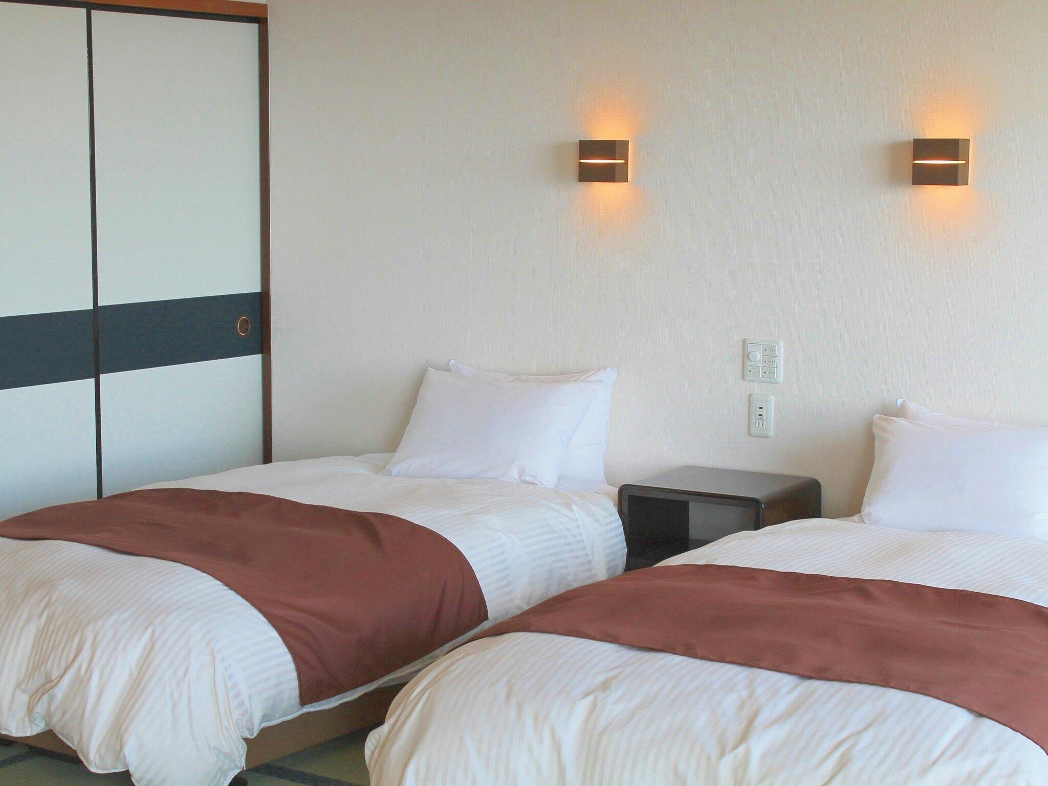 和风现代客房 床