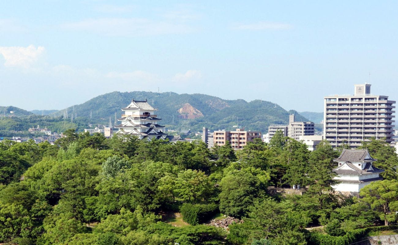 ホテルから見た福山城