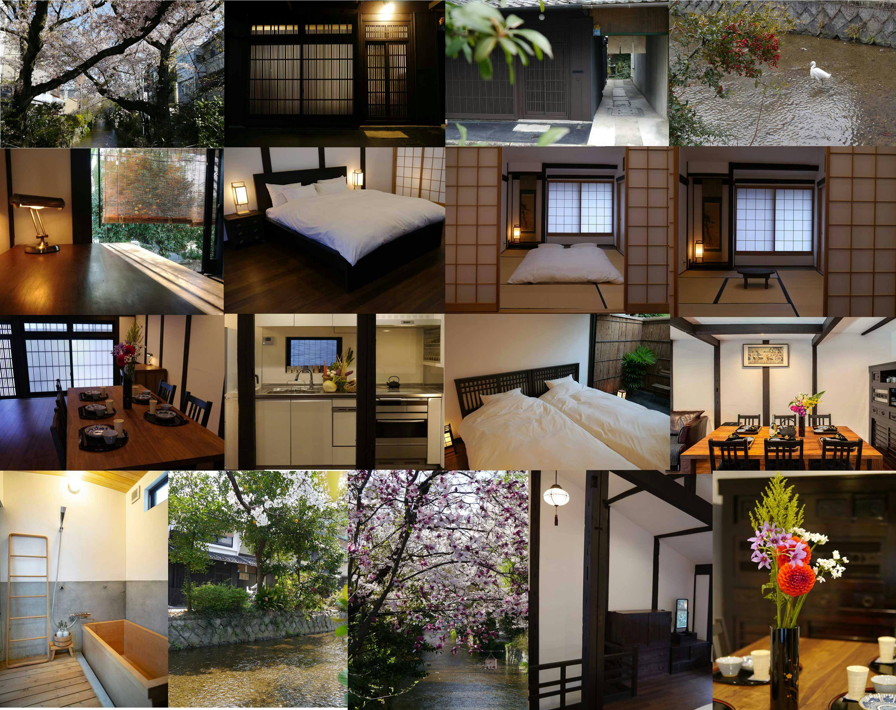 Rumah gaya Kyoto sewa satu bangunan dengan dapur, bak mandi Hinoki, mesin cuci.