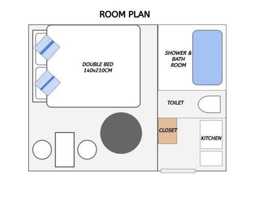 【間取り図】ワンルーム2/3F