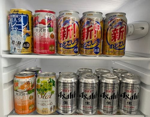 冷蔵庫のアルコール(別料金)