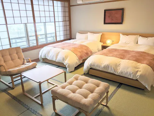 【ฝั่งทะเลสาบ】ห้องพักแบบญี่ปุ่นเตียงคู่