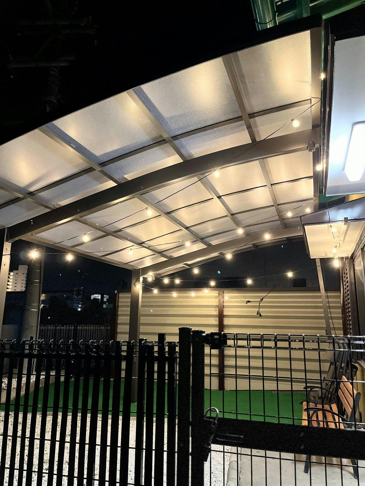The dog run now has a roof.