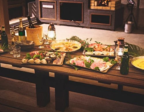 屋根付きBBQテラス