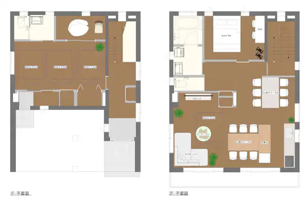 แผนผังชั้น 1F 2F
