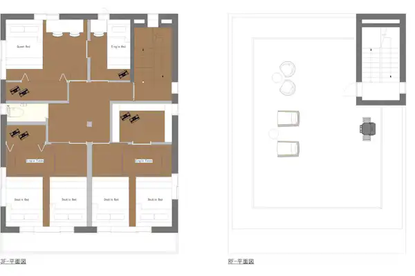 แผนผังชั้น 3 และดาดฟ้า