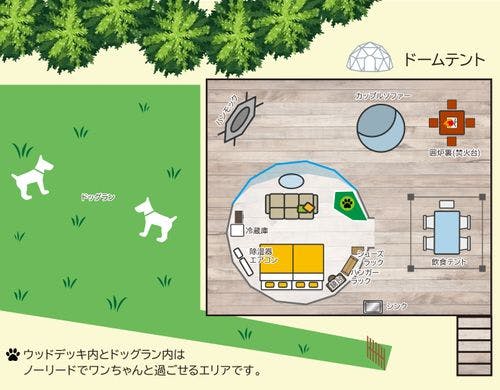 わんわんテント7番の室内イメージ