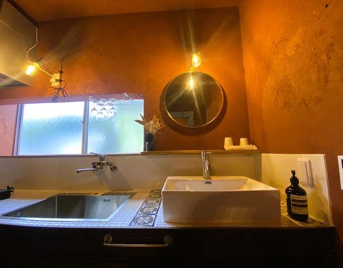 キッチン。鍋や調味料もご準備しています。